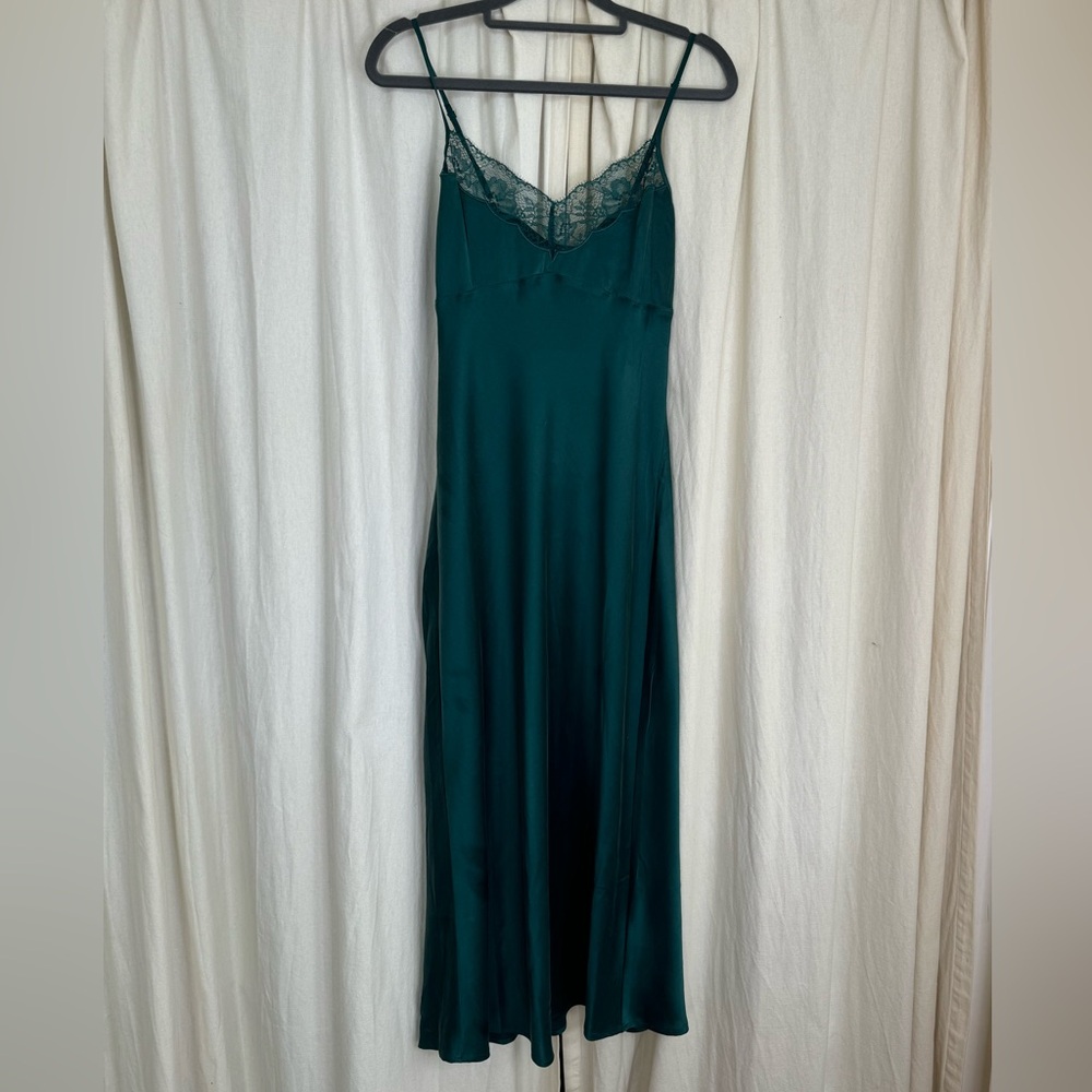 Polo by Ralph Lauren Teal 100% Silk Slip Dress NWT